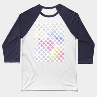 Watercolor fish scale pattern in blue and pink Baseball T-Shirt